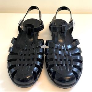 Original French Meduse jelly sandals black